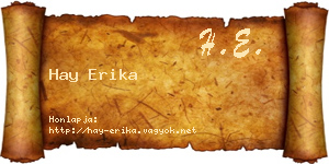 Hay Erika névjegykártya